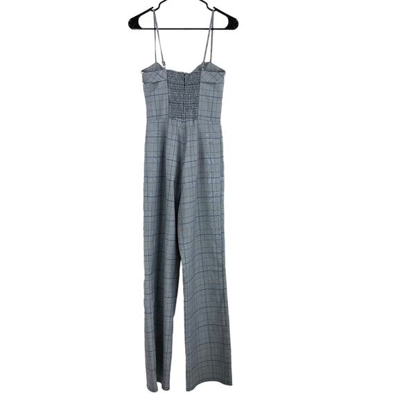 Reformation NWT Cameran Jumpsuit Grey Plaid Size 2 Adjustable Corset Bodice - Picture 5 of 14